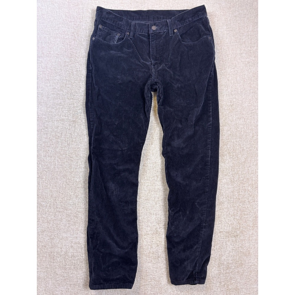 Levis Black Corduroy Pants W32 L30 Slim Straight 5 Pocket A4690-1843